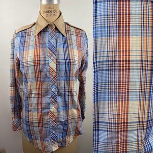 Vintage 1970s Autumn Limerix Hukapoo Plaid Shirt
